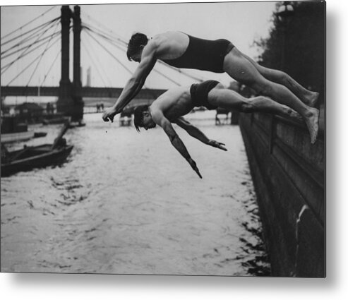 1930-1939 Metal Print featuring the photograph Thames Lido by Don Price