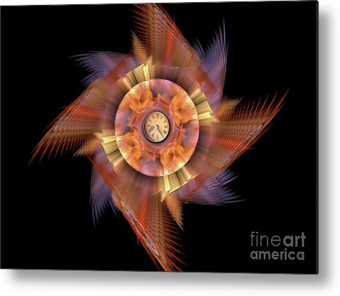 Fractals Metal Print featuring the digital art The Clock by Elaine Manley