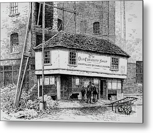 Engraving Metal Print featuring the drawing The Old Curiosity Shop Near Lincolns by Print Collector