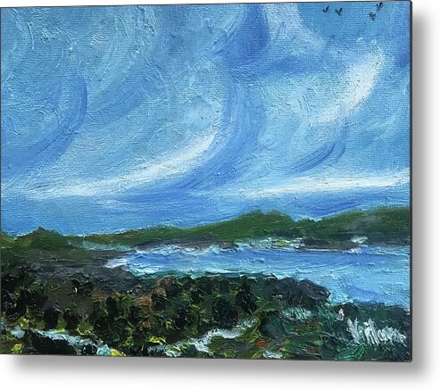 Maui. Ocean Metal Print featuring the painting The Sea at Makena Maui by Clare Ventura