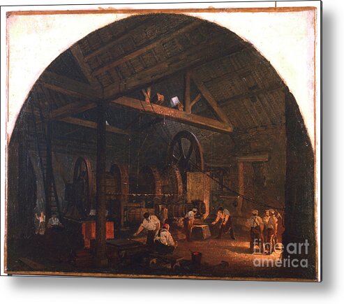 Working Metal Print featuring the drawing The Tilt Forge, C1845-1866. Artist by Print Collector