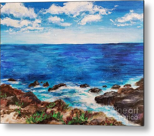 Maine Metal Print featuring the painting The View from the Marginal Way, Ogunquit, Maine by C E Dill