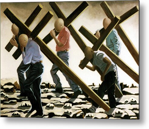 Surreal Metal Print featuring the painting The Walk by Anthony Falbo