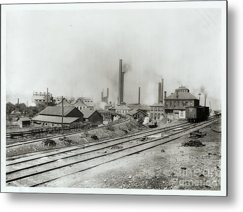Braddock Metal Print featuring the photograph Thompson Steel Works In Braddock by Bettmann