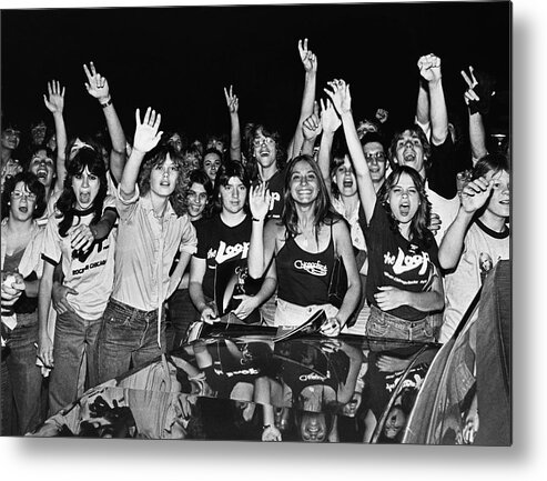 Rock Music Metal Print featuring the photograph Tom Petty Fans by George Rose