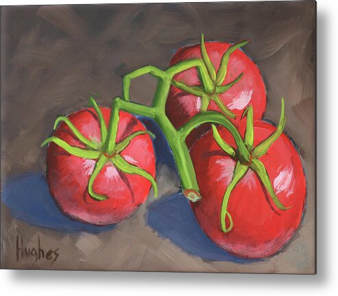 Tomato Metal Print featuring the painting Tomatoes by Kevin Hughes