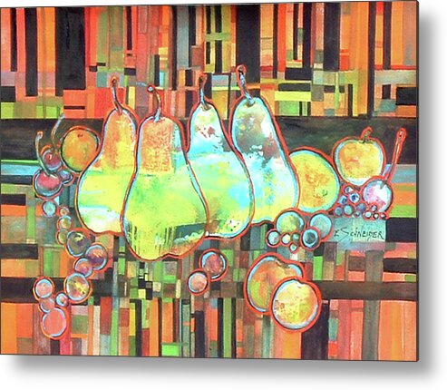 Fruit Metal Print featuring the painting Tootie Fruitie Ah Rootie by Edie Schneider