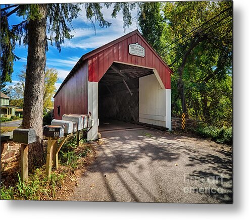 Uhlerstown Metal Print featuring the photograph Uhlerstown Covered Bridge by Mark Miller