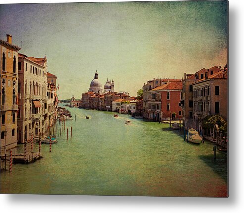 View Metal Print featuring the photograph Venice, Italy - Grand Canal and the baroque domes of Sai by Luisa Vallon Fumi