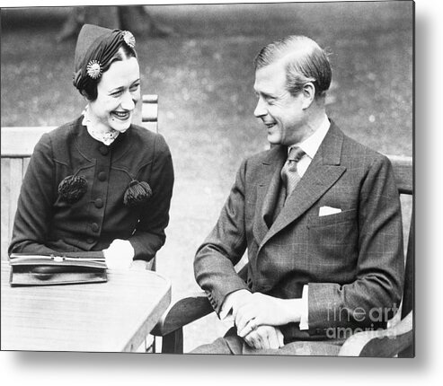 People Metal Print featuring the photograph Wallis Simpson And The Duke Of Windsor by Bettmann