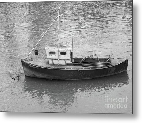 Boat Metal Print featuring the photograph York Tugboat in greyscale by Pics By Tony