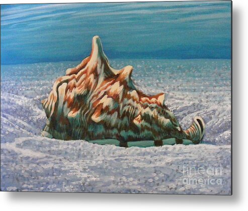 Shell Metal Print featuring the painting Conch #1 by Dan Remmel
