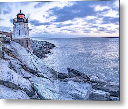 Vacation Metal Print featuring the photograph Sunset at Castle Hill Lighthous. Newport, Rhode Island #1 by Alex Grichenko
