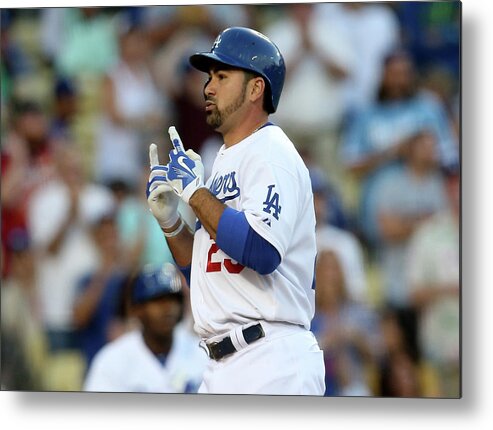 Second Inning Metal Print featuring the photograph Adrian Gonzalez by Stephen Dunn