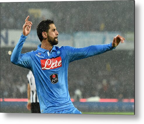People Metal Print featuring the photograph SSC Napoli v Juventus FC - Serie A #2 by Giuseppe Bellini