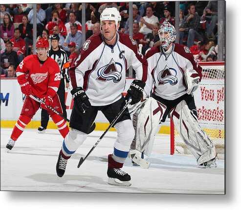 National Hockey League Metal Print featuring the photograph Colorado Avalanche v Detroit Red Wings #3 by Claus Andersen