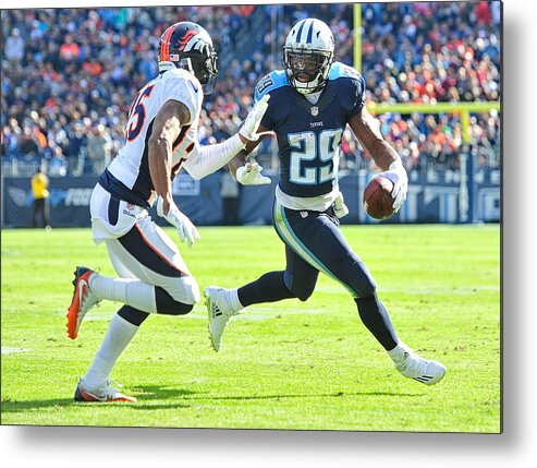 People Metal Print featuring the photograph Denver Broncos v Tennessee Titans by Frederick Breedon