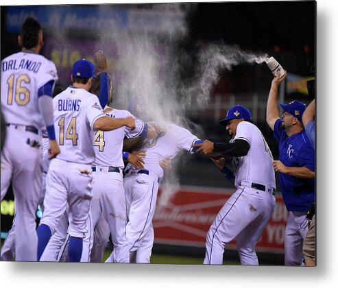 People Metal Print featuring the photograph Eric Hosmer #6 by Ed Zurga