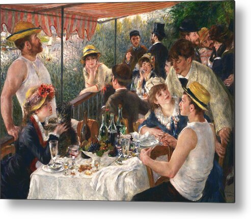 Auguste Metal Print featuring the painting Luncheon of the Boating Party by Pierre-Auguste Renoir by Mango Art
