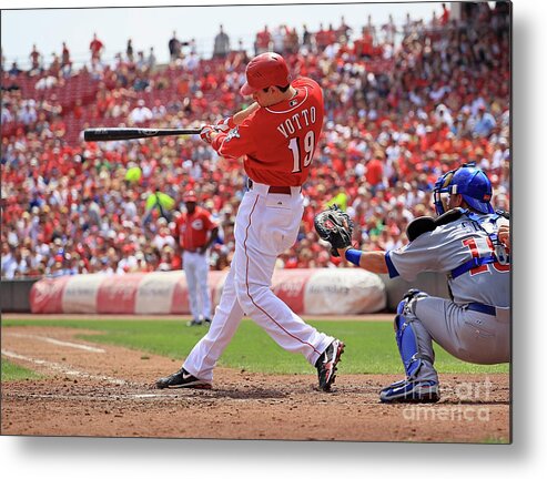 Great American Ball Park Metal Print featuring the photograph Joey Votto by Andy Lyons