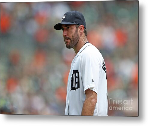 People Metal Print featuring the photograph Justin Verlander #9 by Leon Halip