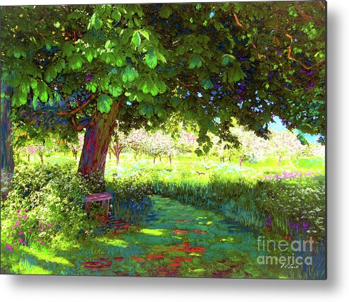 Landscape Metal Print featuring the painting A Beautiful Day by Jane Small