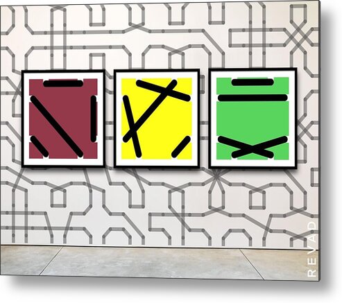Abstract Metal Print featuring the mixed media A R T Chaotic Connect by Revad Codedimages