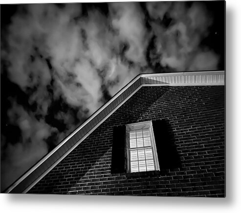 House Metal Print featuring the photograph A Strange Thursday Night at Home BW by Lee Darnell