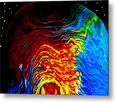 Earth Fire Above Water Metal Print featuring the painting Above the Earth by Anna Adams