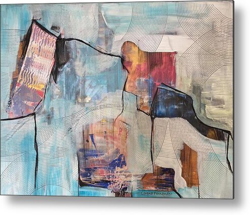  Metal Print featuring the painting Abstract Music by Lorena Fernandez