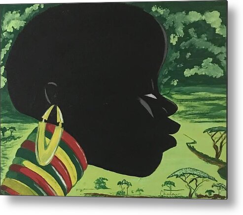  Metal Print featuring the painting Afrocentric Vision Boy by Charles Young