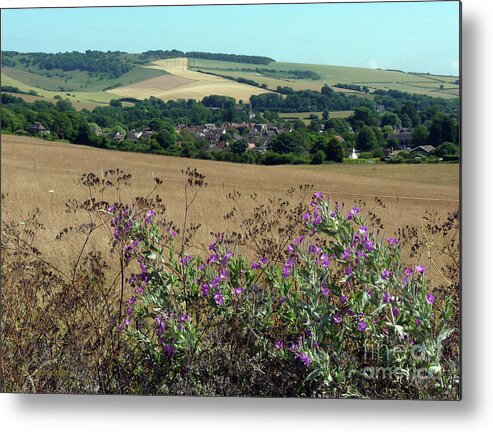 Alfriston Metal Print featuring the photograph Alfriston from the South Downs by Phil Banks