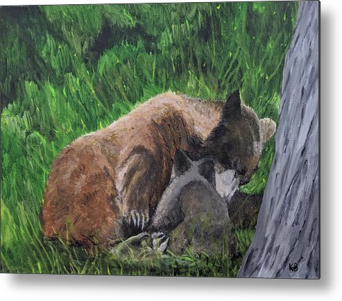 Bear Metal Print featuring the painting And Life Marches On by Kevin Daly