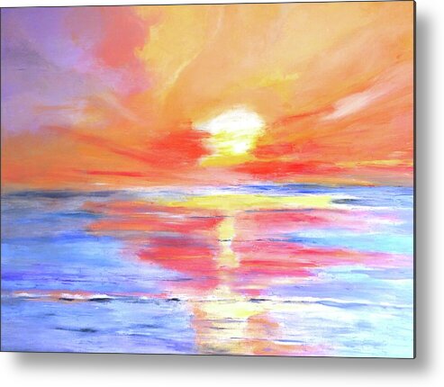 Sunset Metal Print featuring the painting Anegada Sunset by Carlin Blahnik CarlinArtWatercolor
