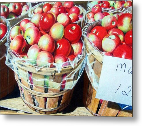 Apples Metal Print featuring the mixed media Apples for Sale by Constance DRESCHER