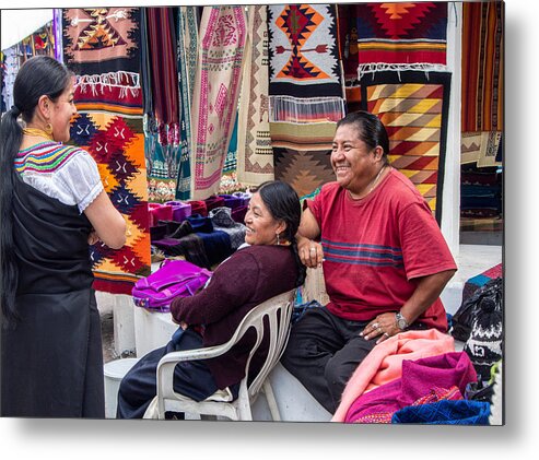 Otavalo Market Metal Print featuring the photograph At the Otavalo Market by L Bosco