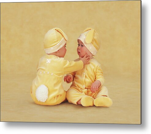 Bunnies Metal Print featuring the photograph Baby Bunnies #1 by Anne Geddes