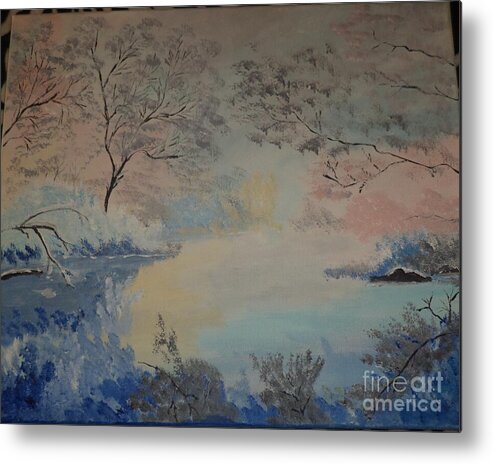 Beautiful Colors And Trees Metal Print featuring the painting Beautiful Morning Time Painting # 73 by Donald Northup