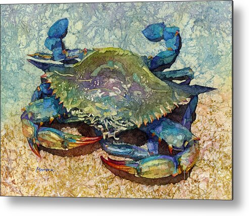Crab Metal Print featuring the painting Blue Crab by Hailey E Herrera