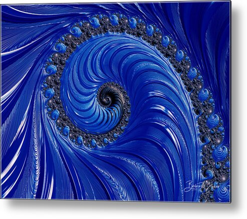 Abstract Metal Print featuring the photograph Blue Mollusca by Barbara Zahno