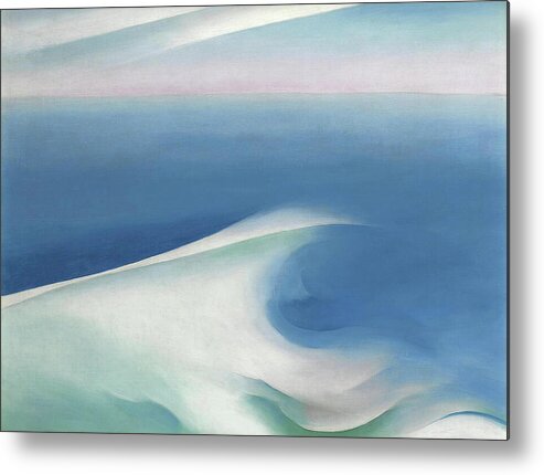 Georgia O'keeffe Metal Print featuring the painting Blue wave, Main - modernist abstract seascape painting by Georgia O'Keeffe