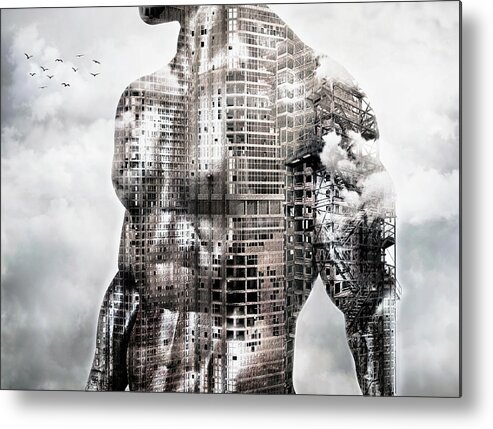 Bodybuilding Metal Print featuring the mixed media Body Building by Jacky Gerritsen