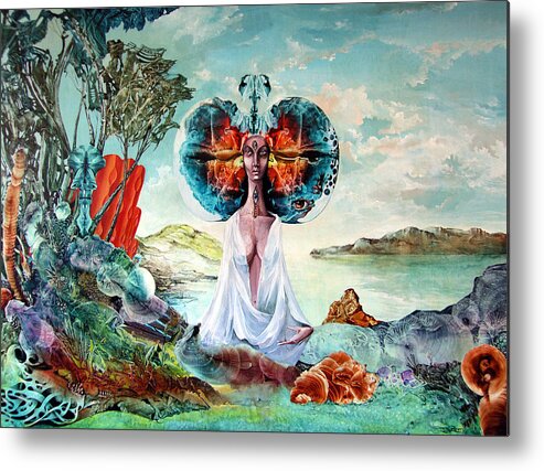 Surrealism Metal Print featuring the painting Bogomils Landing by Otto Rapp