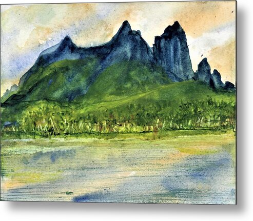 Tahiti Metal Print featuring the painting Bora Bora Shoreline by Randy Sprout