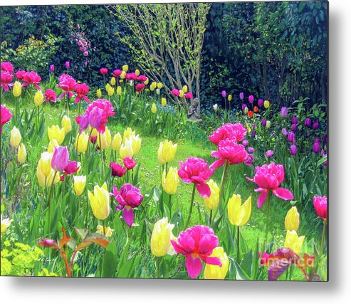 Landscape Metal Print featuring the painting Bright Spring Blessings by Jane Small