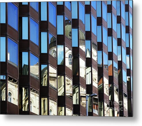 Abstract Metal Print featuring the photograph Budapest Reflections by Rick Locke - Out of the Corner of My Eye