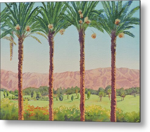 Golf Metal Print featuring the painting California Golf Course by Mary Helmreich