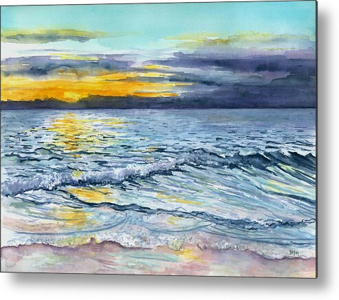 Cape May Metal Print featuring the painting Cape May at dusk by Clara Sue Beym