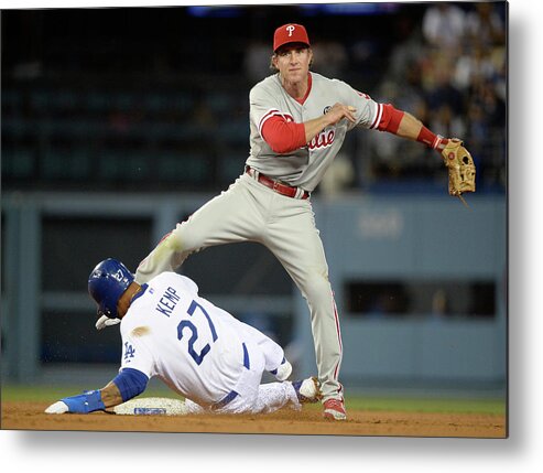 Second Inning Metal Print featuring the photograph Chase Utley and Matt Kemp by Harry How