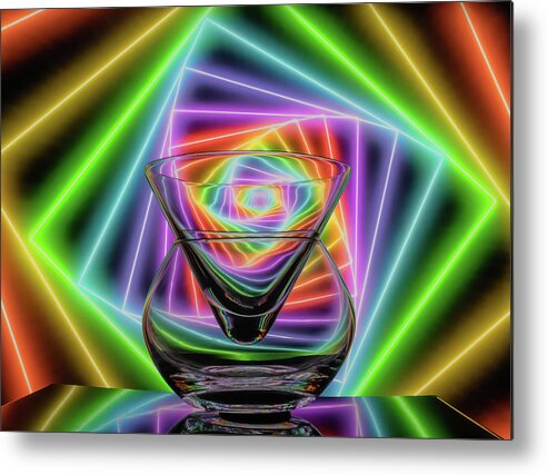 Refracting Glassware Metal Print featuring the photograph Cheers to the Season by Sylvia Goldkranz